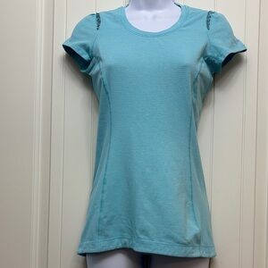 lululemon athletica star runner Aqua Short Sleeve Top